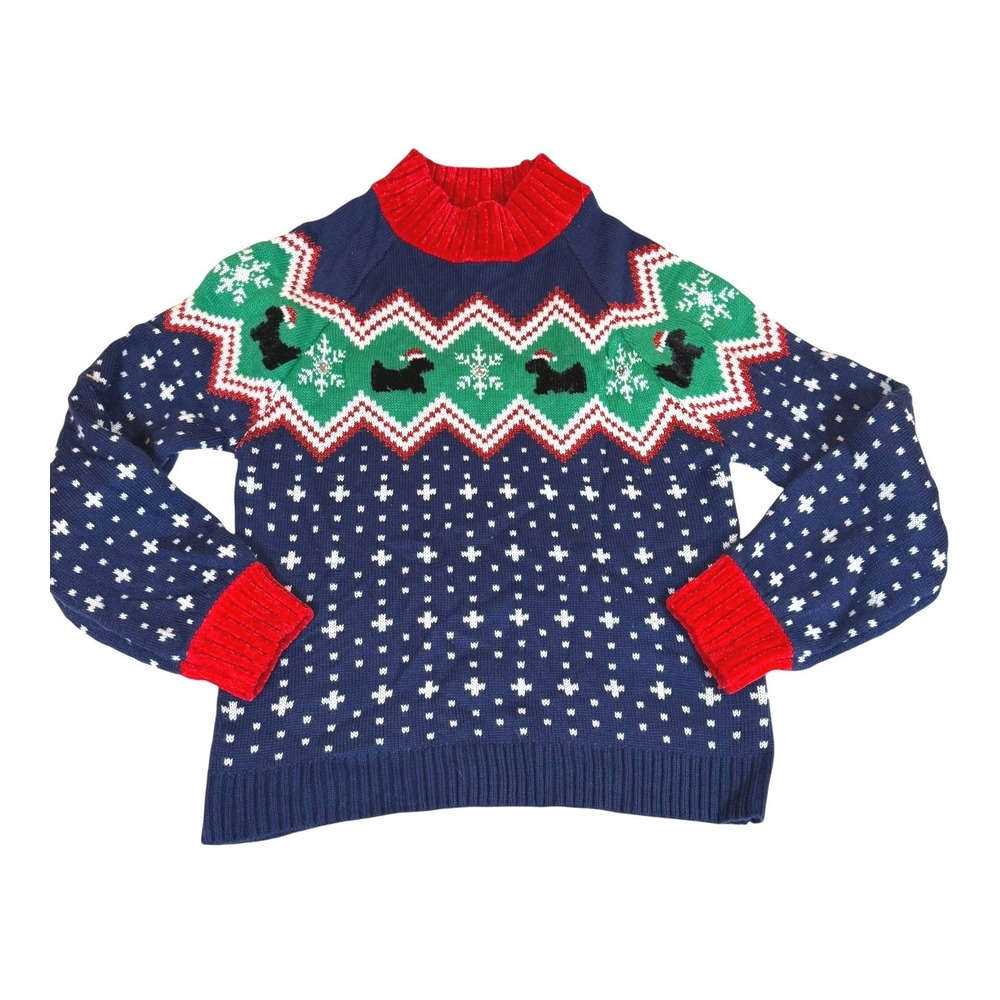 Ugly Christmas Sweater Scottie Dog Small 99 Jane Street Holiday Knit‎